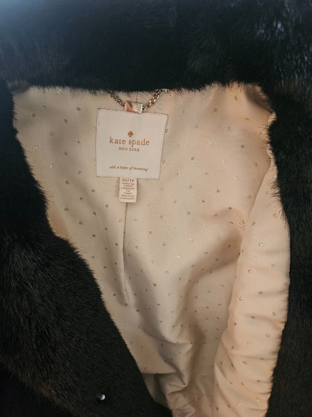 Kate Spade Faux Fur Coat - XS